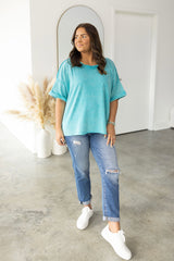 Rolled Sleeve Basic Top