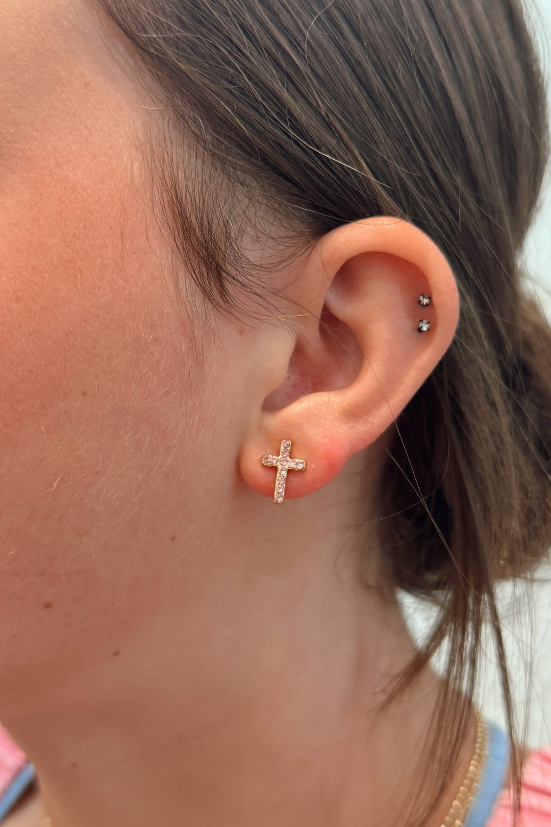 Radiant Cross Stud Earrings