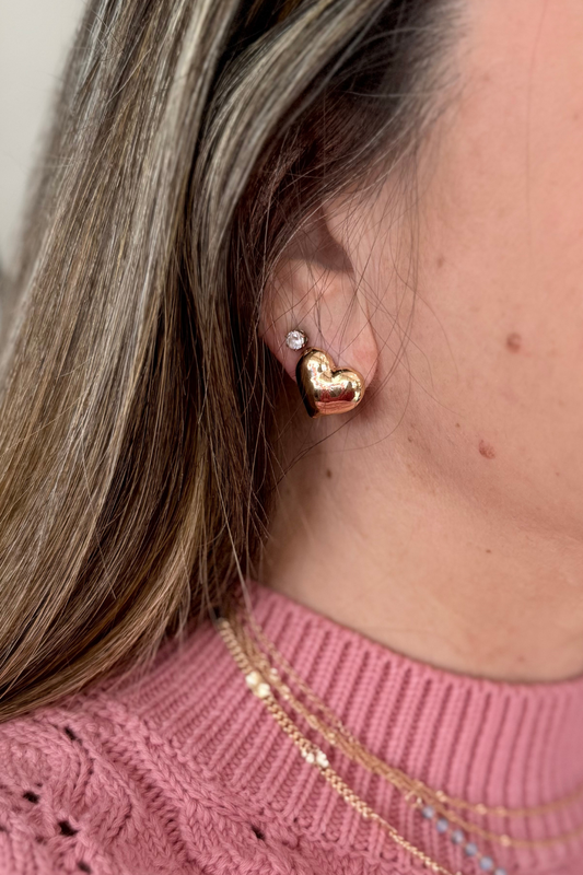 Golden Heart Studs **Final Sale**