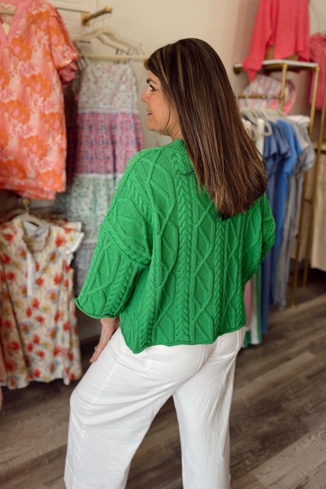 Color Twist Cable Sweater