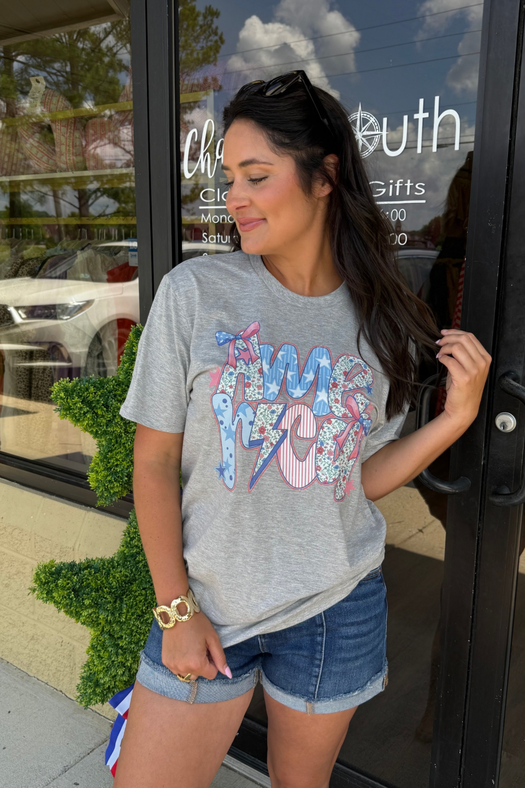 America Mixed Patterns Tee