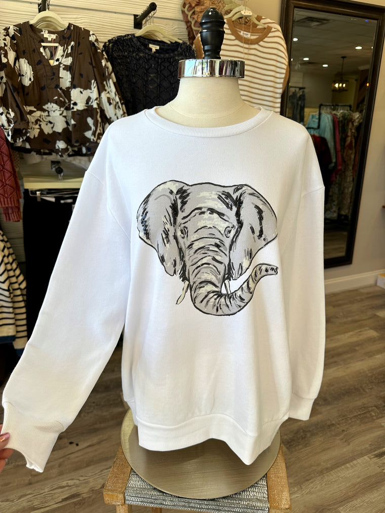 Elephant Sequin Sweatshirt