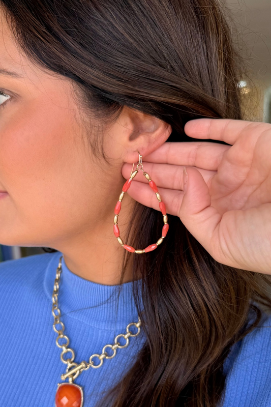 Beaded Glow Teardrop Earrings