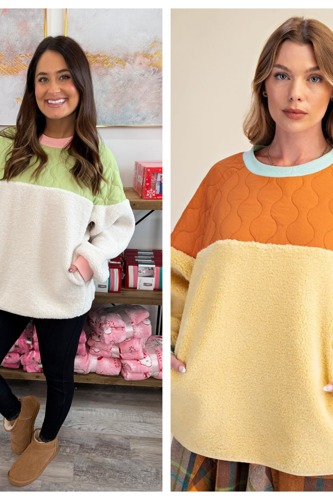 Quilted Teddy Fleece Pullover  **Final Sale**