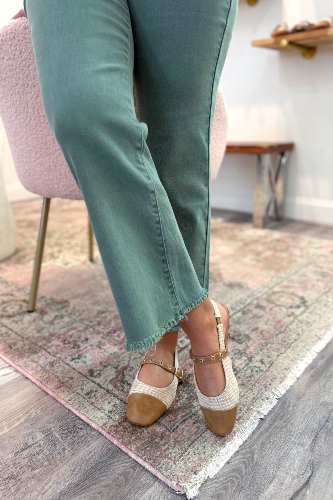 Poker Face Raffia Slingback Mule