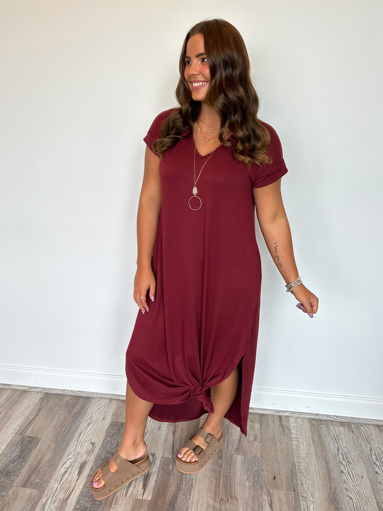 Butter Soft Burgundy Maxi