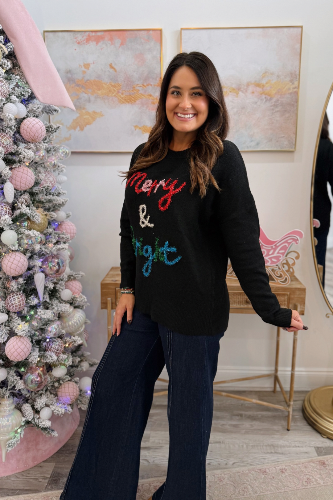 Merry & Bright Tinsel Sweater
