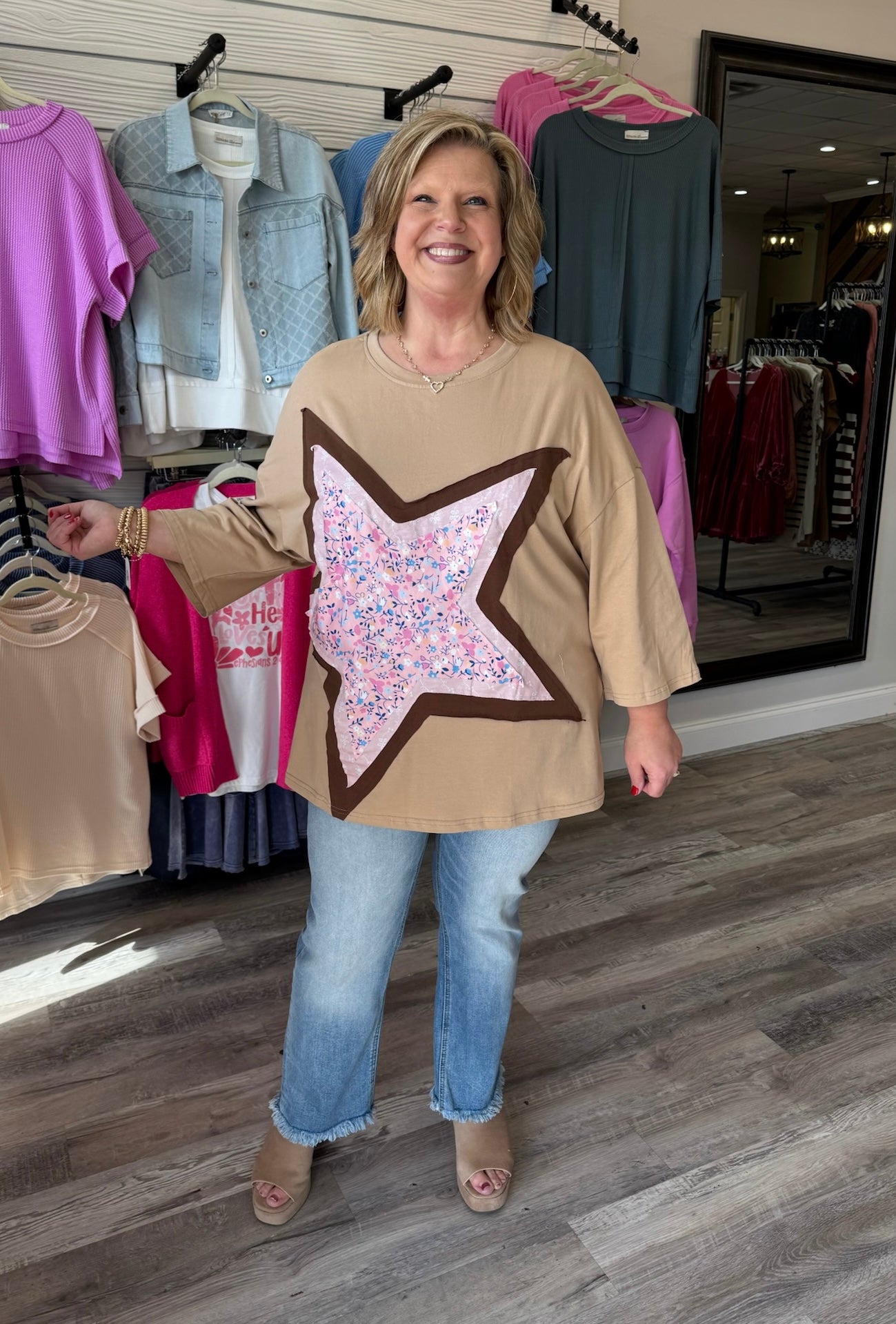 Floral Star Patchwork Top- FINAL SALE