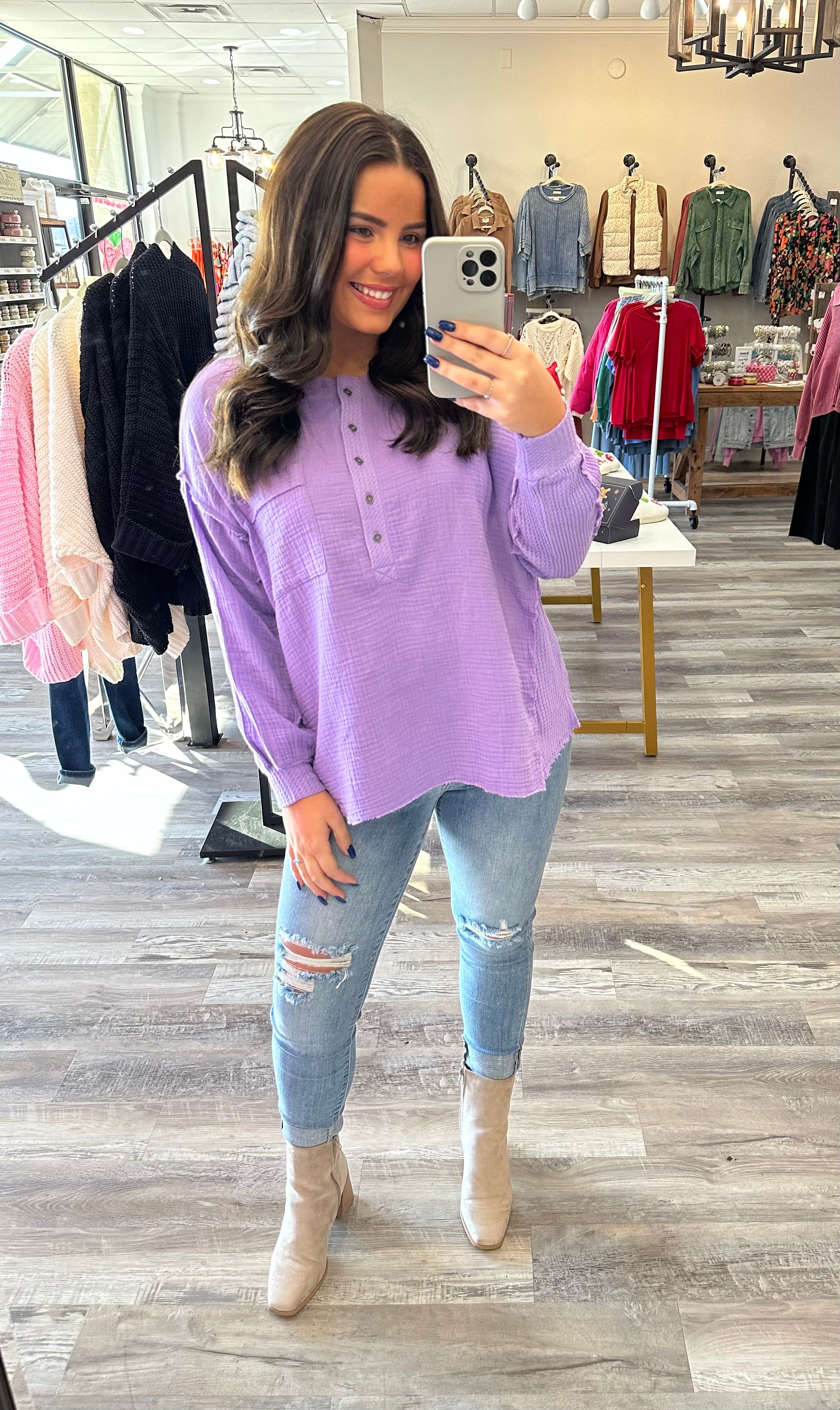 Mixed Up Lavender Top