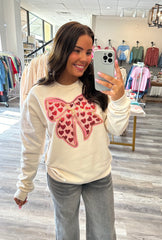 Snazzy Bow Patch Sweatshirt  **Final Sale**