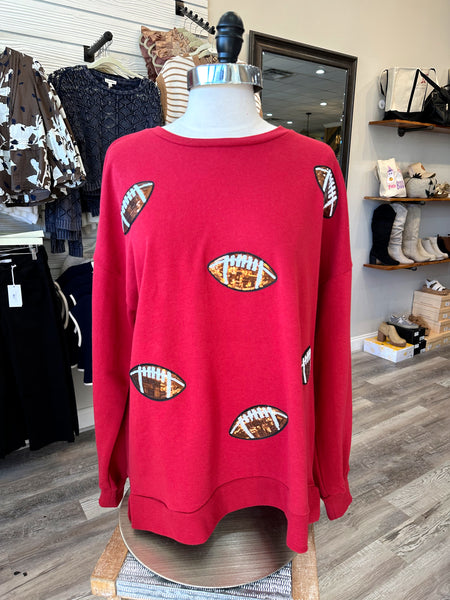 Football Sequin Sweatshirt