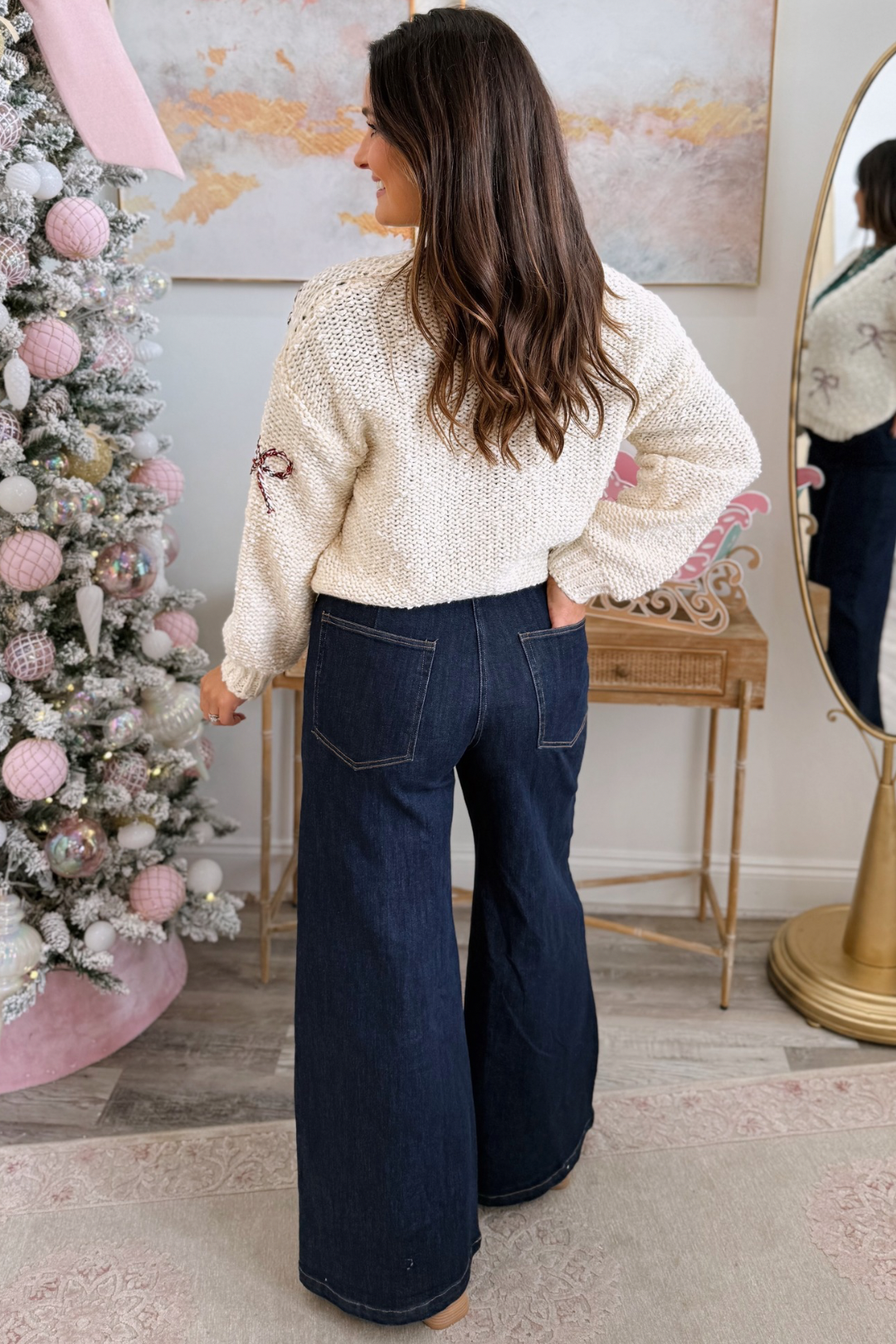 Sleek Seam Wide Leg Jeans