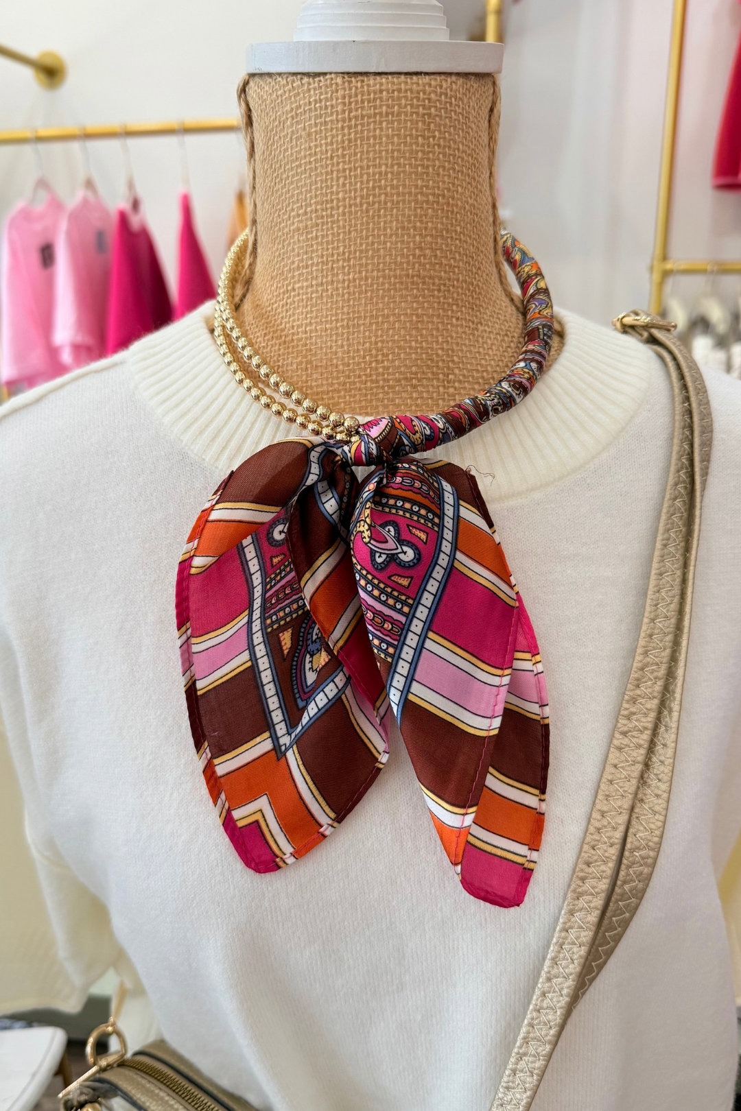 Scarf Wrapped Collar Necklace