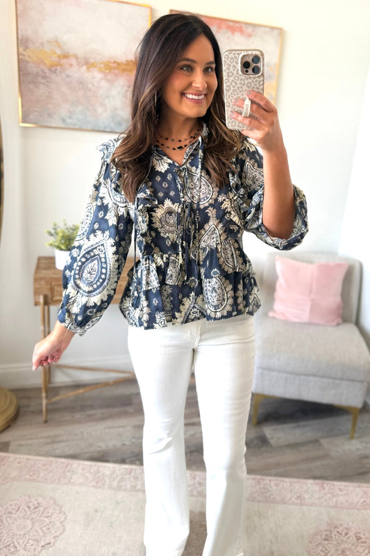Paisley Ruffled Romance Top