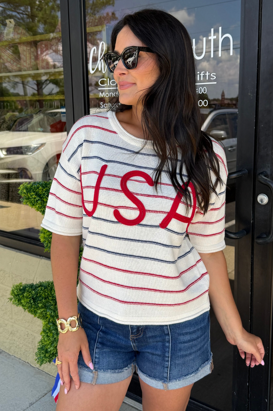 American Summer Knit Sweater Top