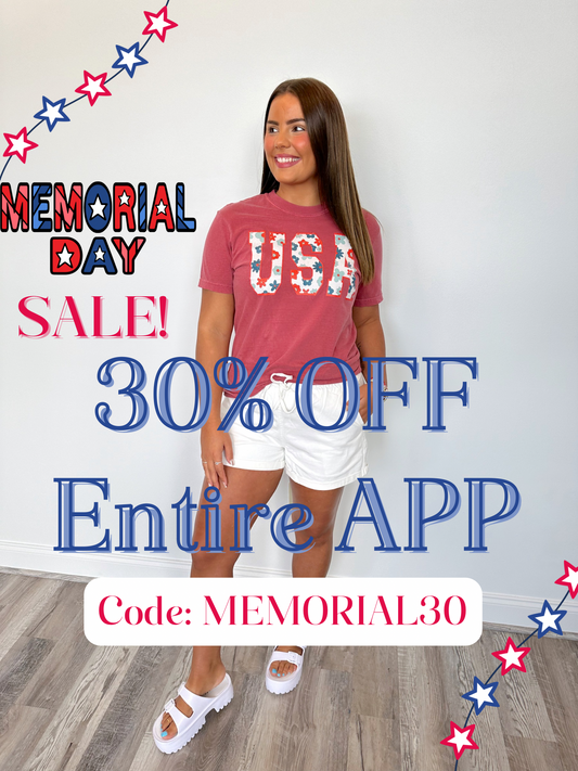 Memorial Day SALE 30% off