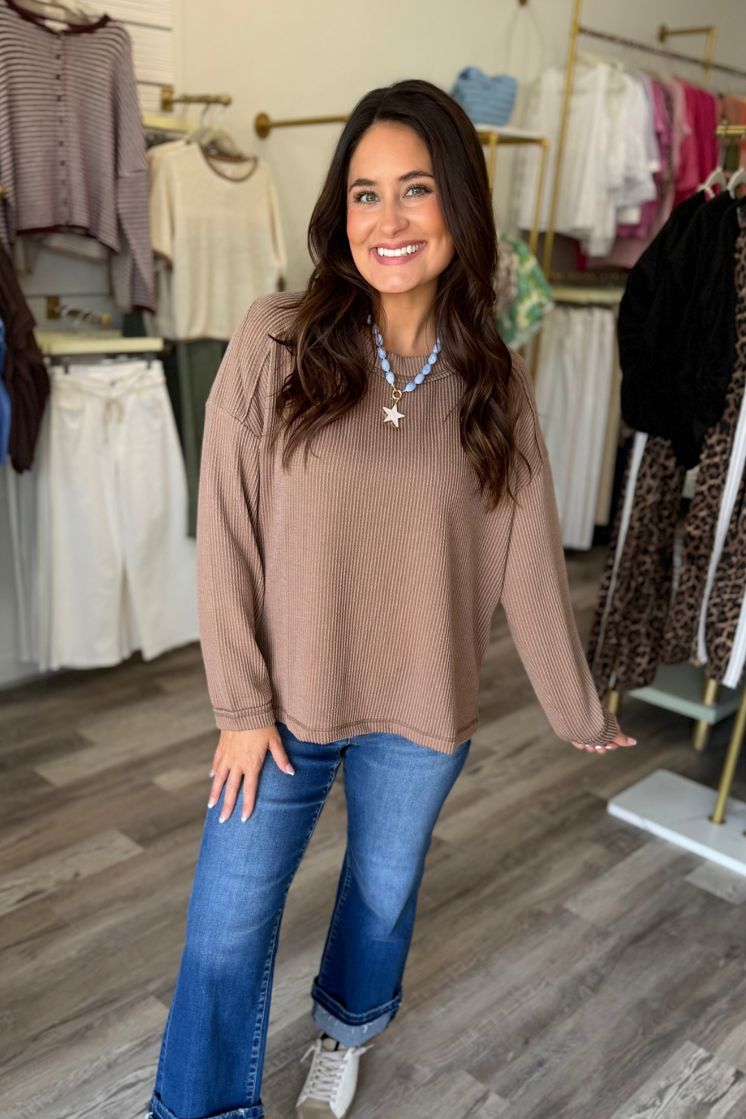 Mocha Hour Top
