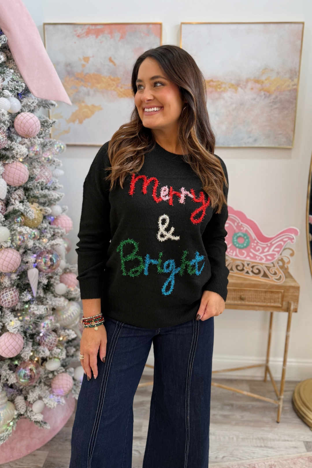 Merry & Bright Tinsel Sweater