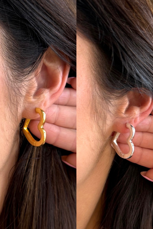 Polished Heart Hoops