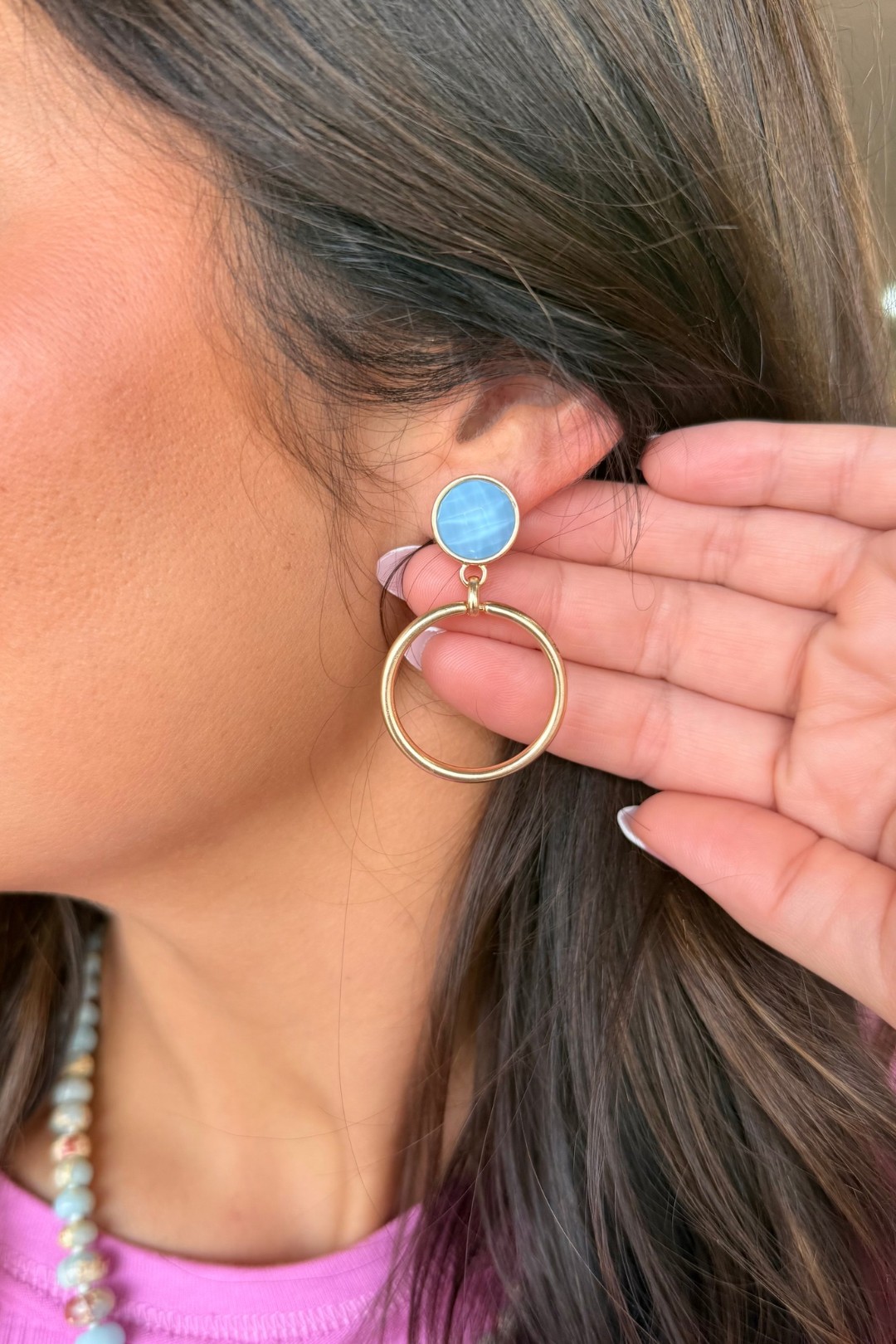 Faceted Gem & Hoop Earrings