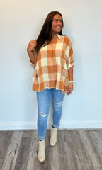 Fall Feels Checkered Top **Final Sale**