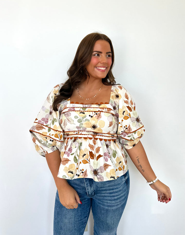 Autumn Afternoon Peplum Top