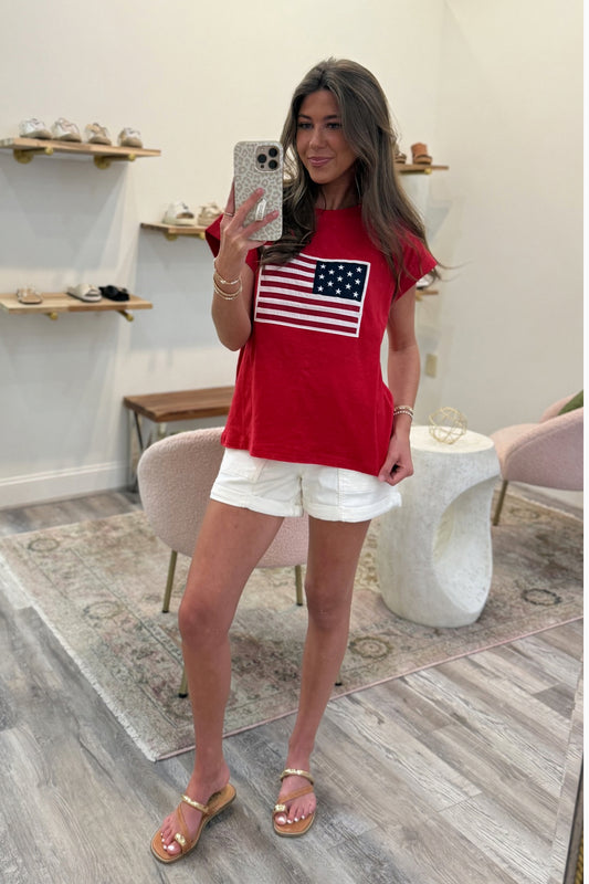 Red, White, and Cute Top