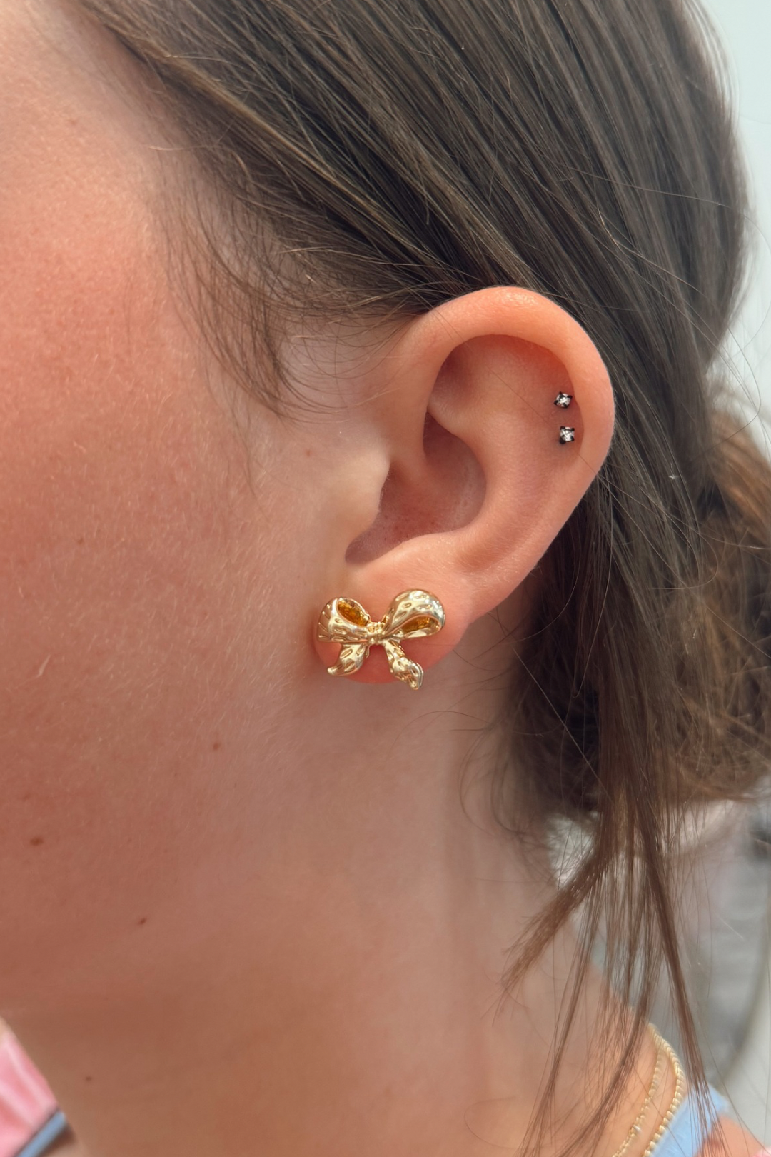 Graceful Bow Stud Earrings