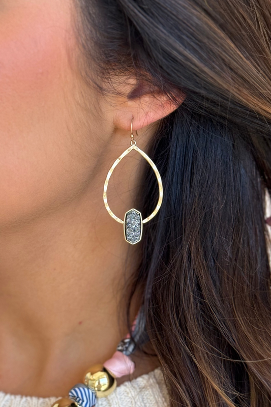 Shimmer Stone Hoops