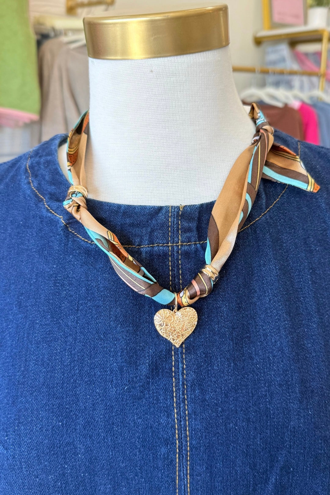 Heart of Charm Scarf Necklace