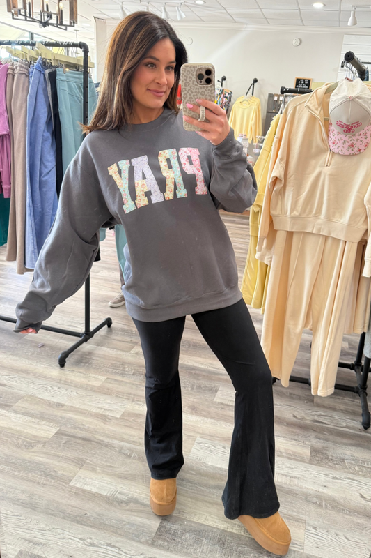 Floral Pray Sweatshirt **Daily Deal**Final Sale*