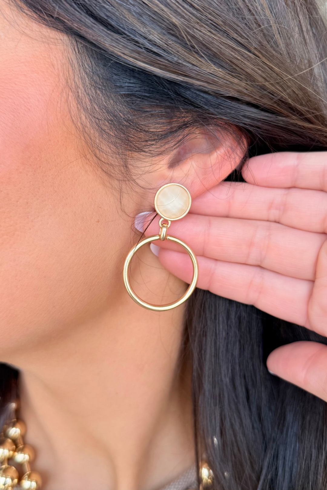 Faceted Gem & Hoop Earrings