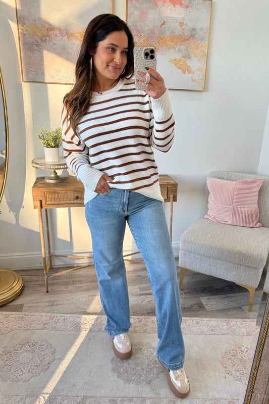 Cocoa & Cream Striped Sweater