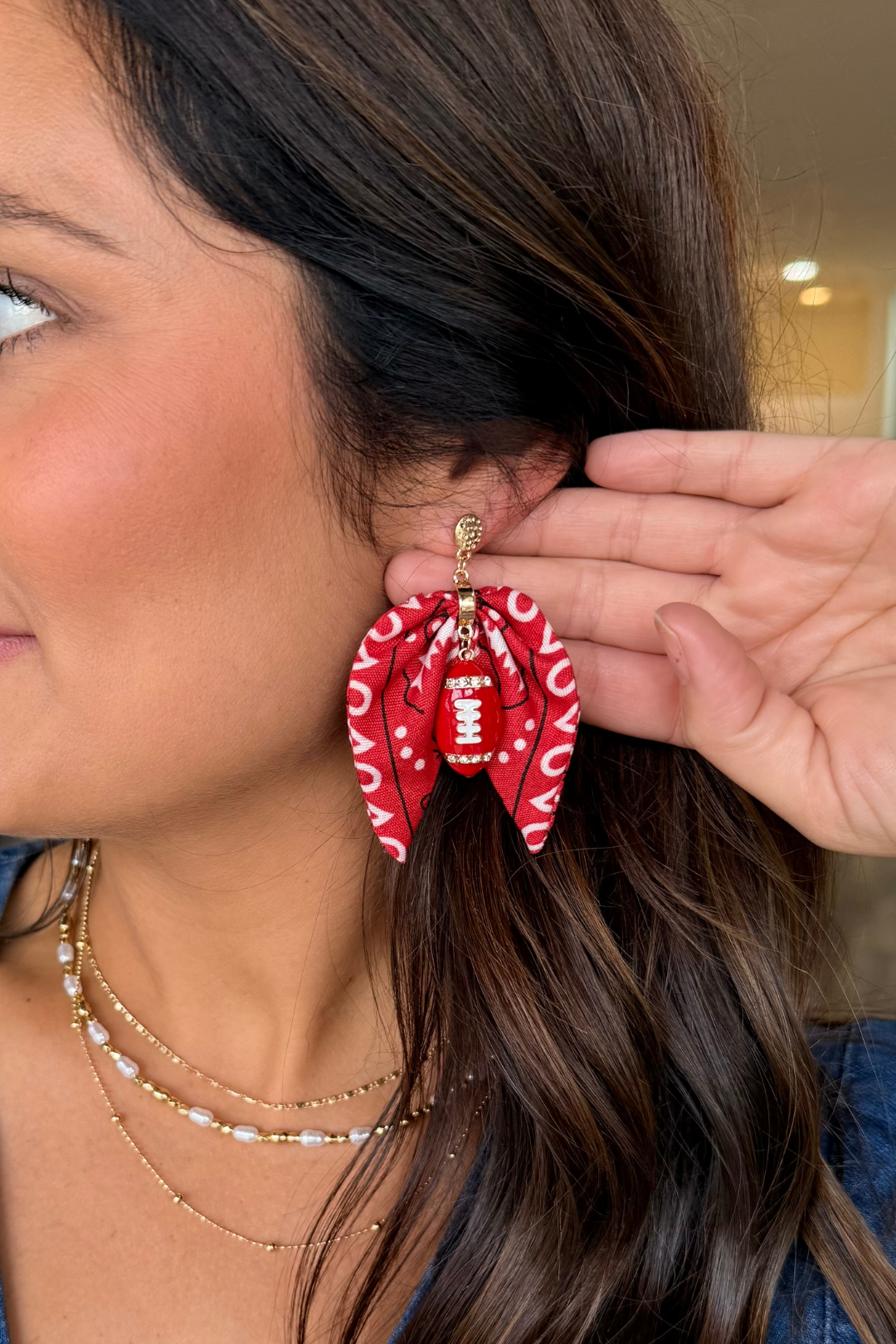 Football Fever Bandana Earrings