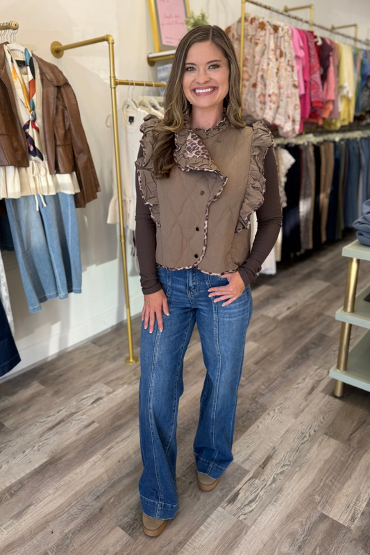 Ruffle Charm Quilted Vest