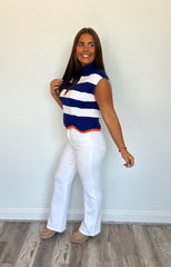 Striped & Scalloped Top  **Final Sale**