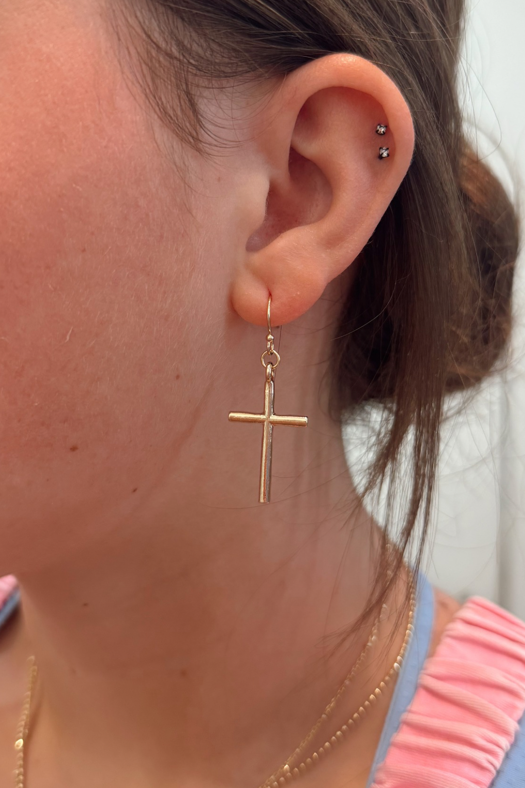 Classic Cross Drop Earrings