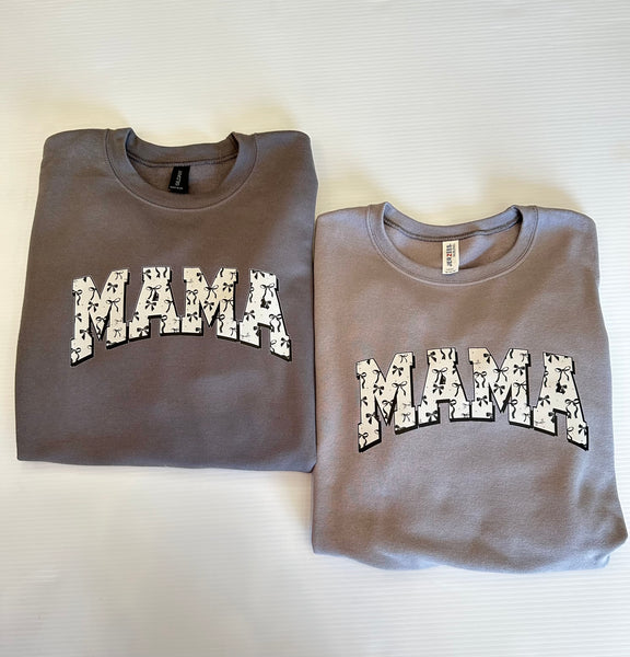 Mama Varsity Bow Sweatshirt