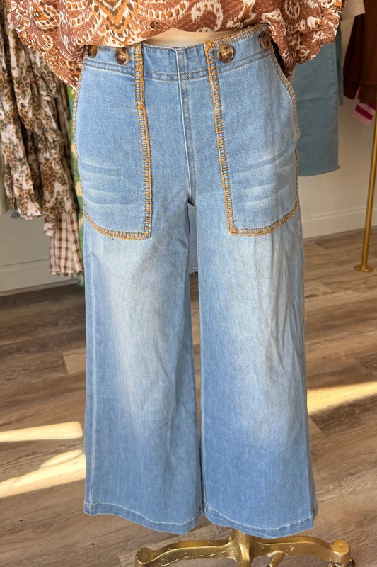 Golden Stitch Denim Pants