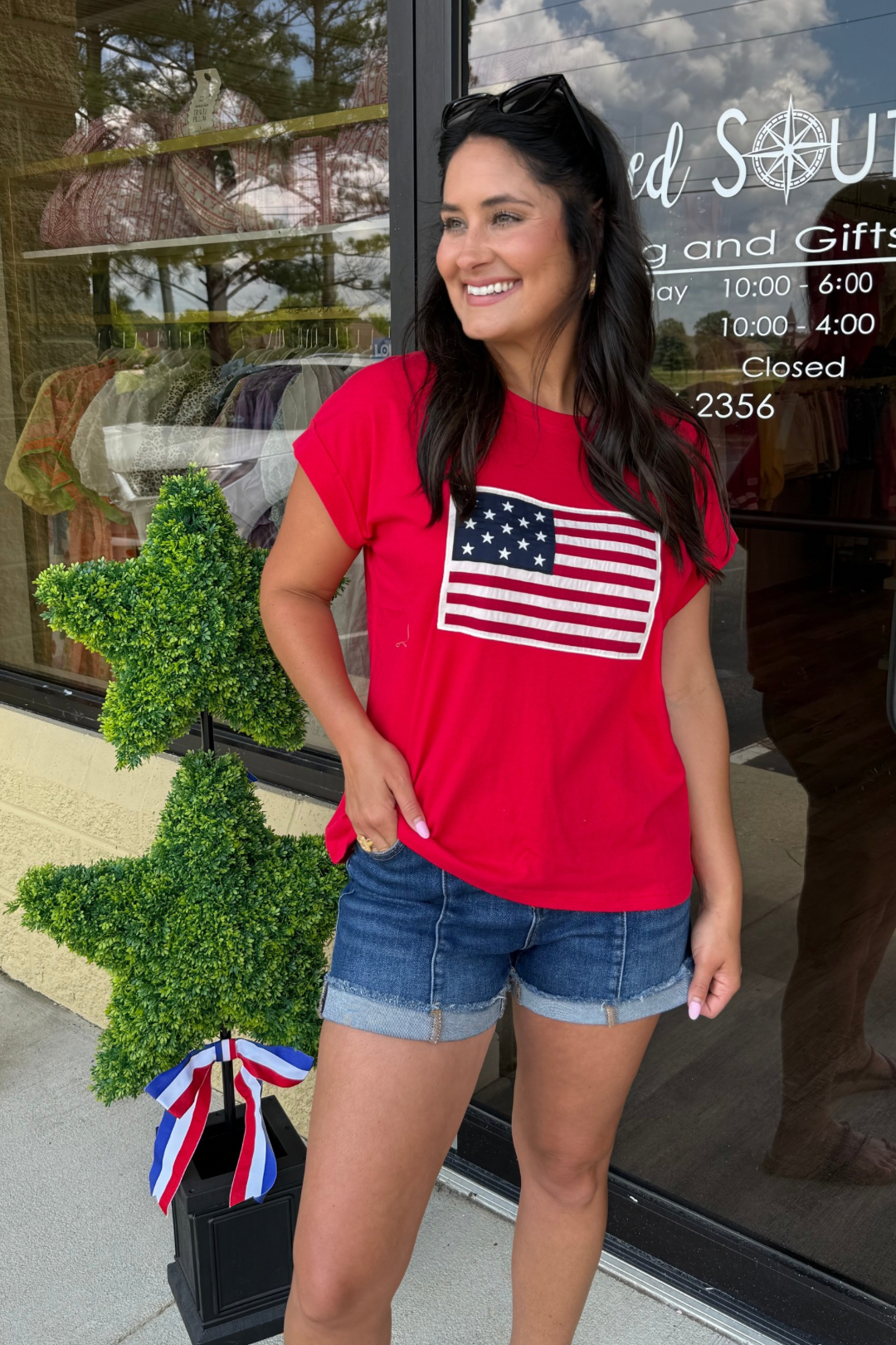 Red, White, and Cute Top