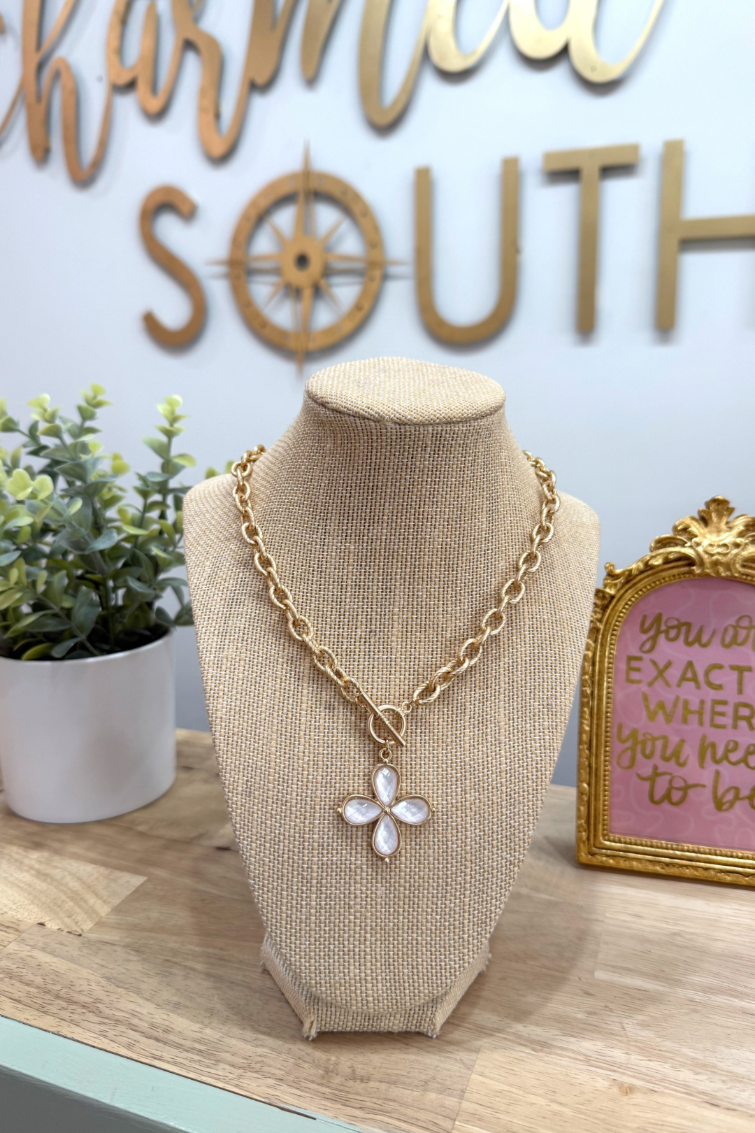 Petal Charm Toggle Necklace
