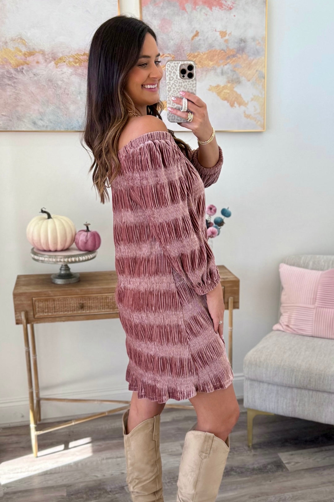Blushing Belle Velvet Dress  **Final Sale**Online Only**