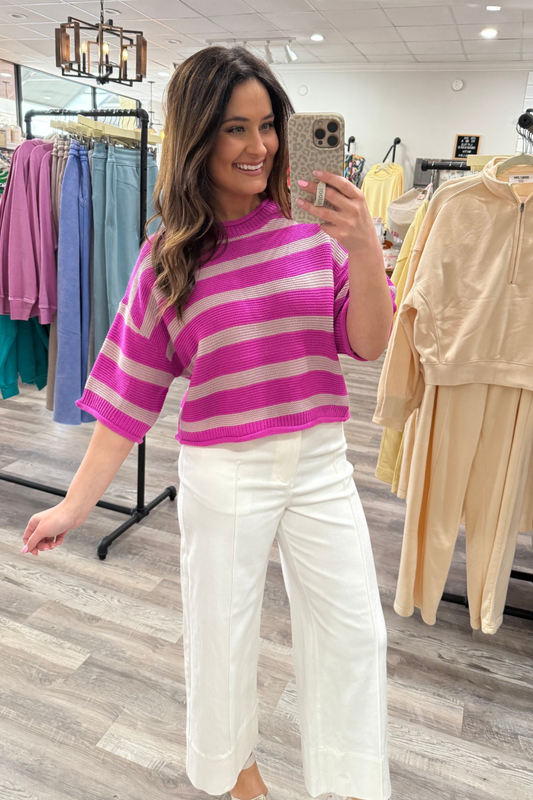 Berry Stripe Sweater