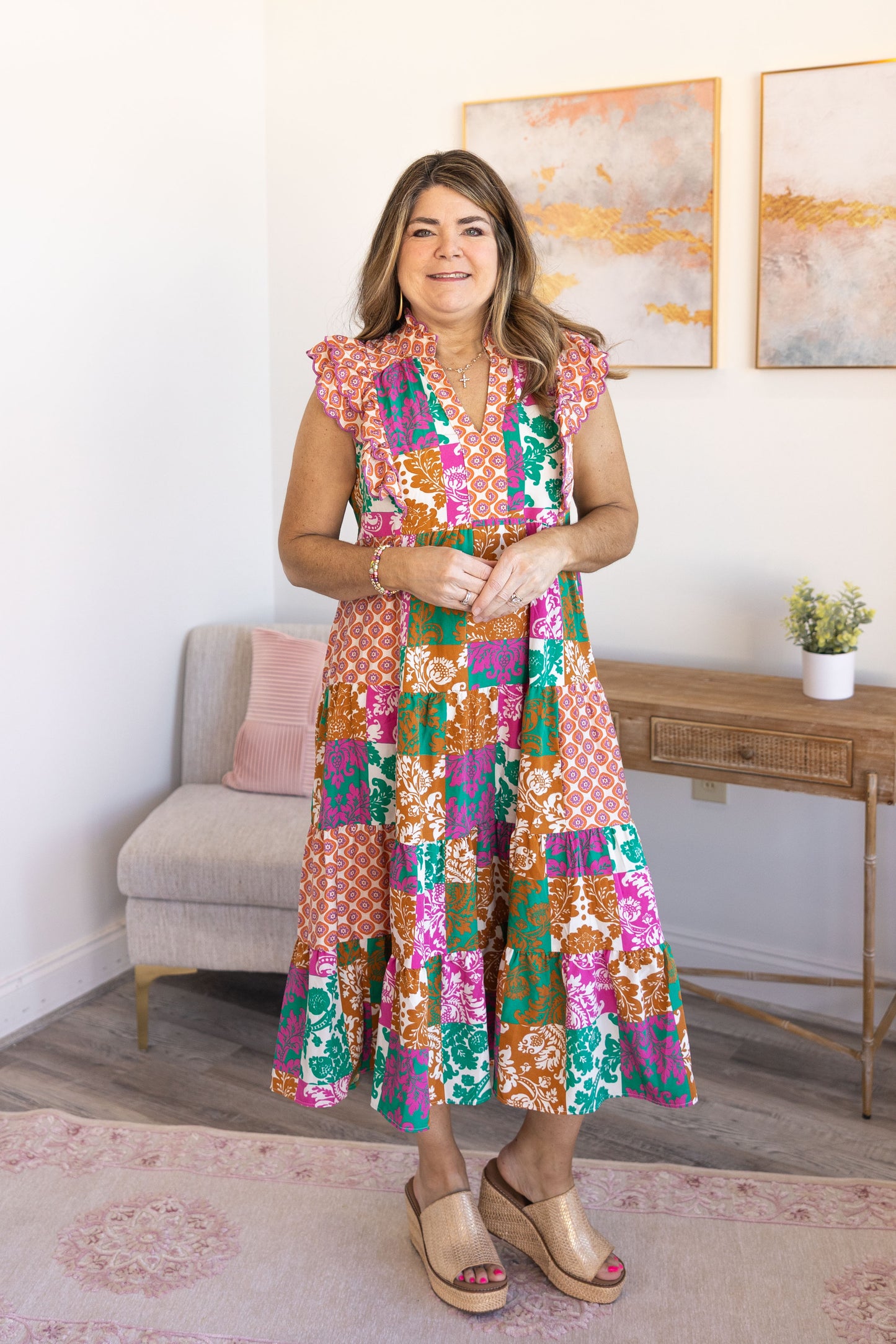 Boho Bloom Midi Dress