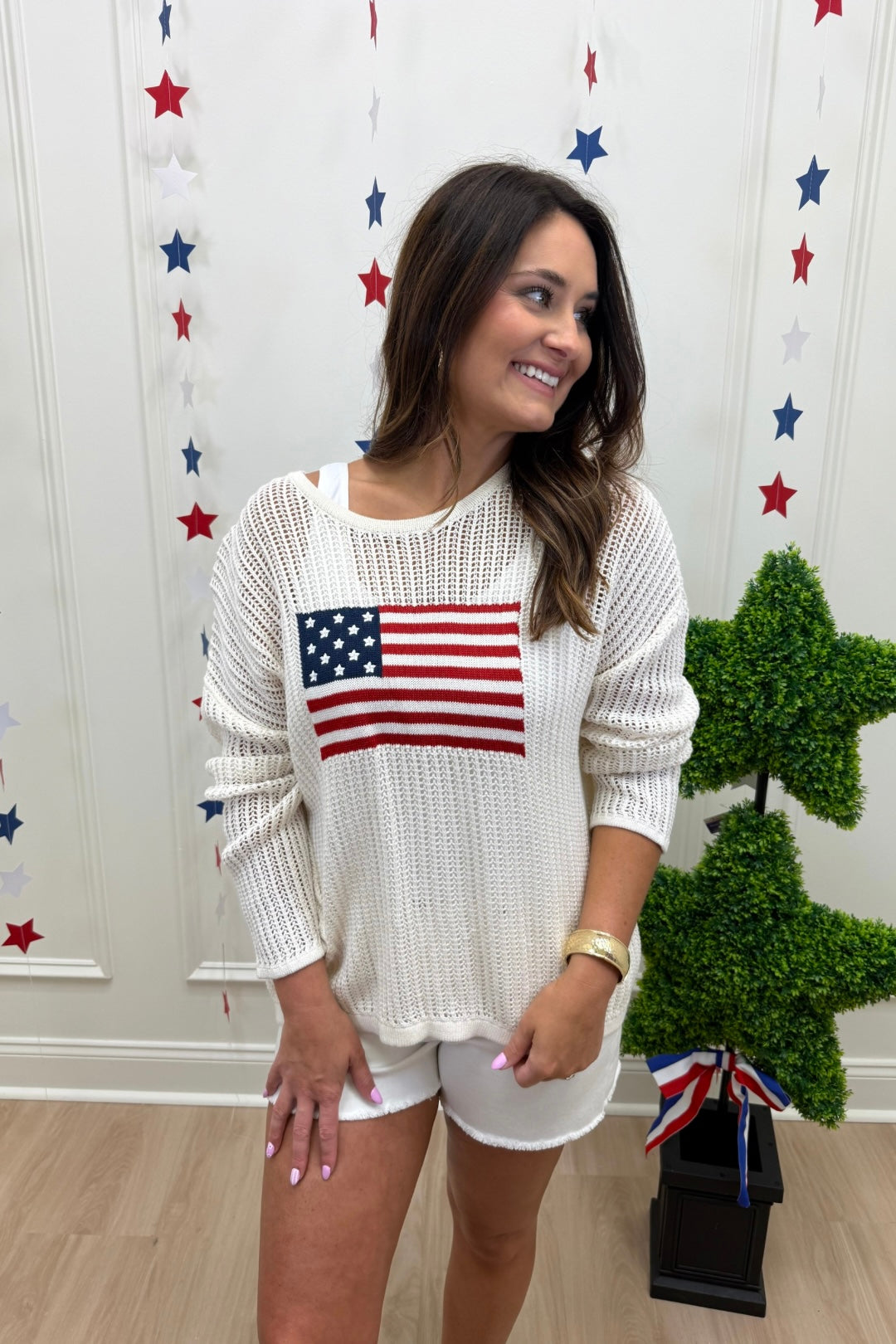 Americana Crochet Sweater