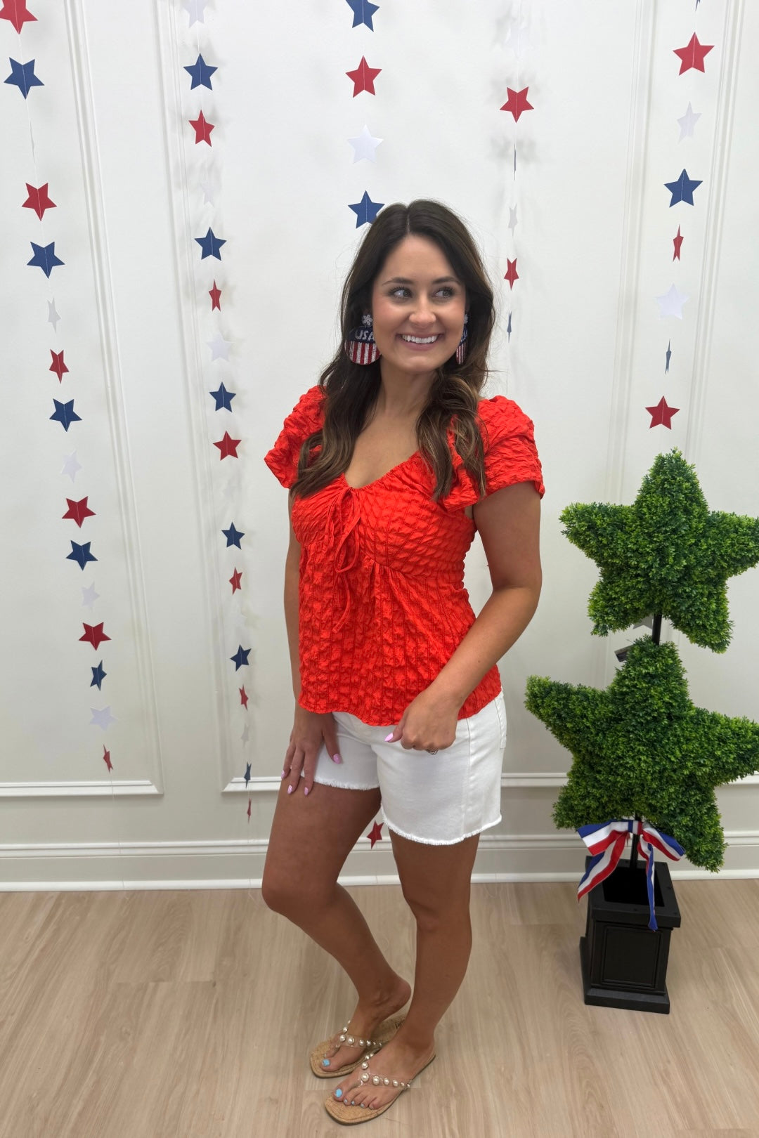 Bow & Check Top