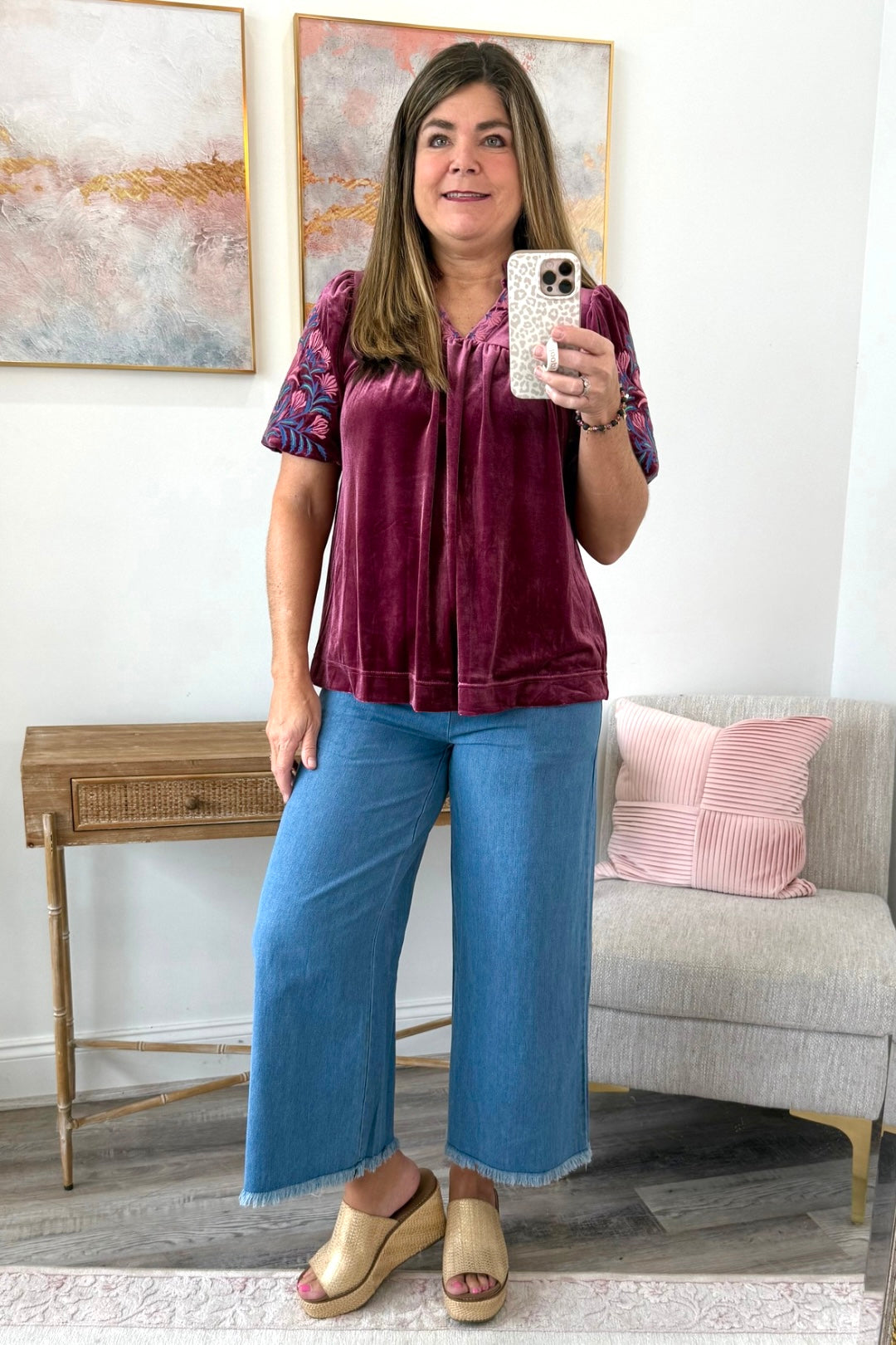 Plum Petals Velvet Top