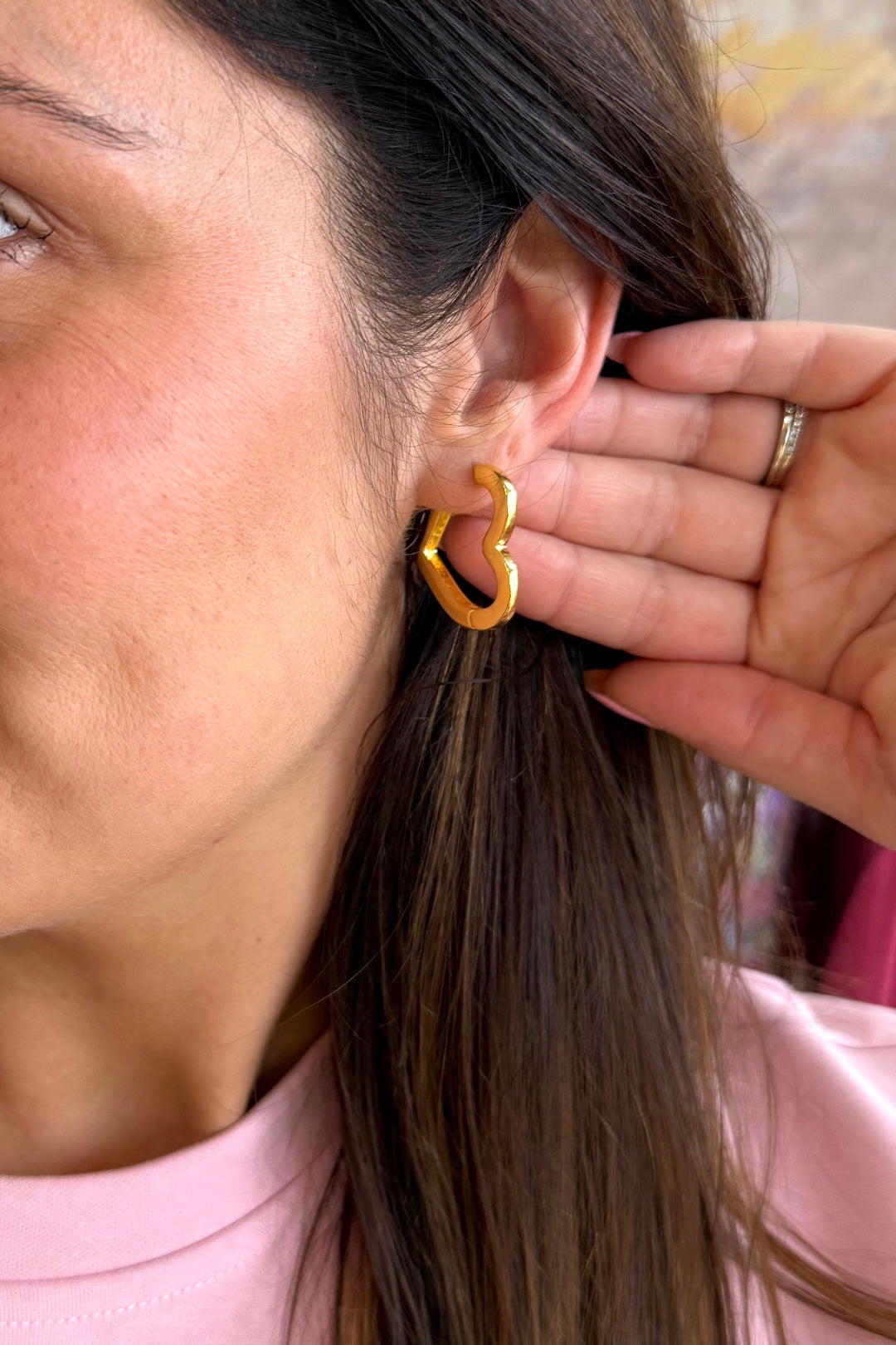 Polished Heart Hoops