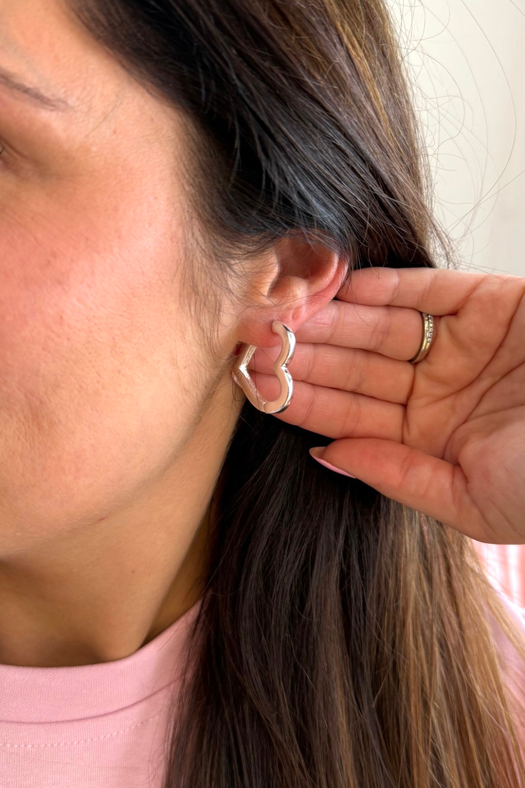 Polished Heart Hoops