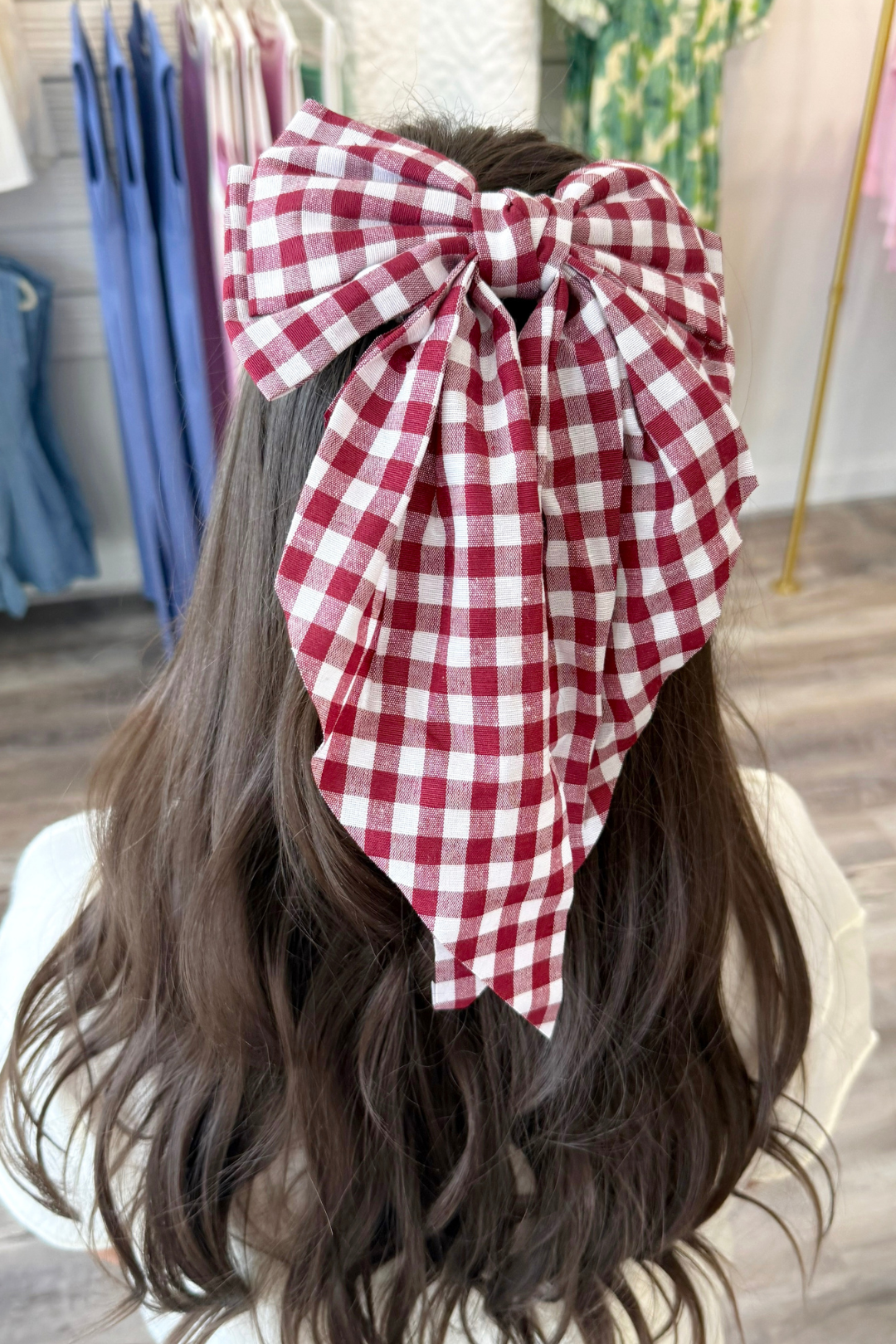 Checkered Plaid Game Day Hair Bow